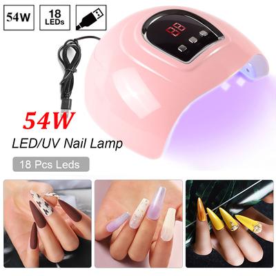 Lampe LED 18 LED 54 W pour séchage des ongles, lampe UV pour manucure, vernis, cabine, machine de séchage, équipement pour ongles, professionnel