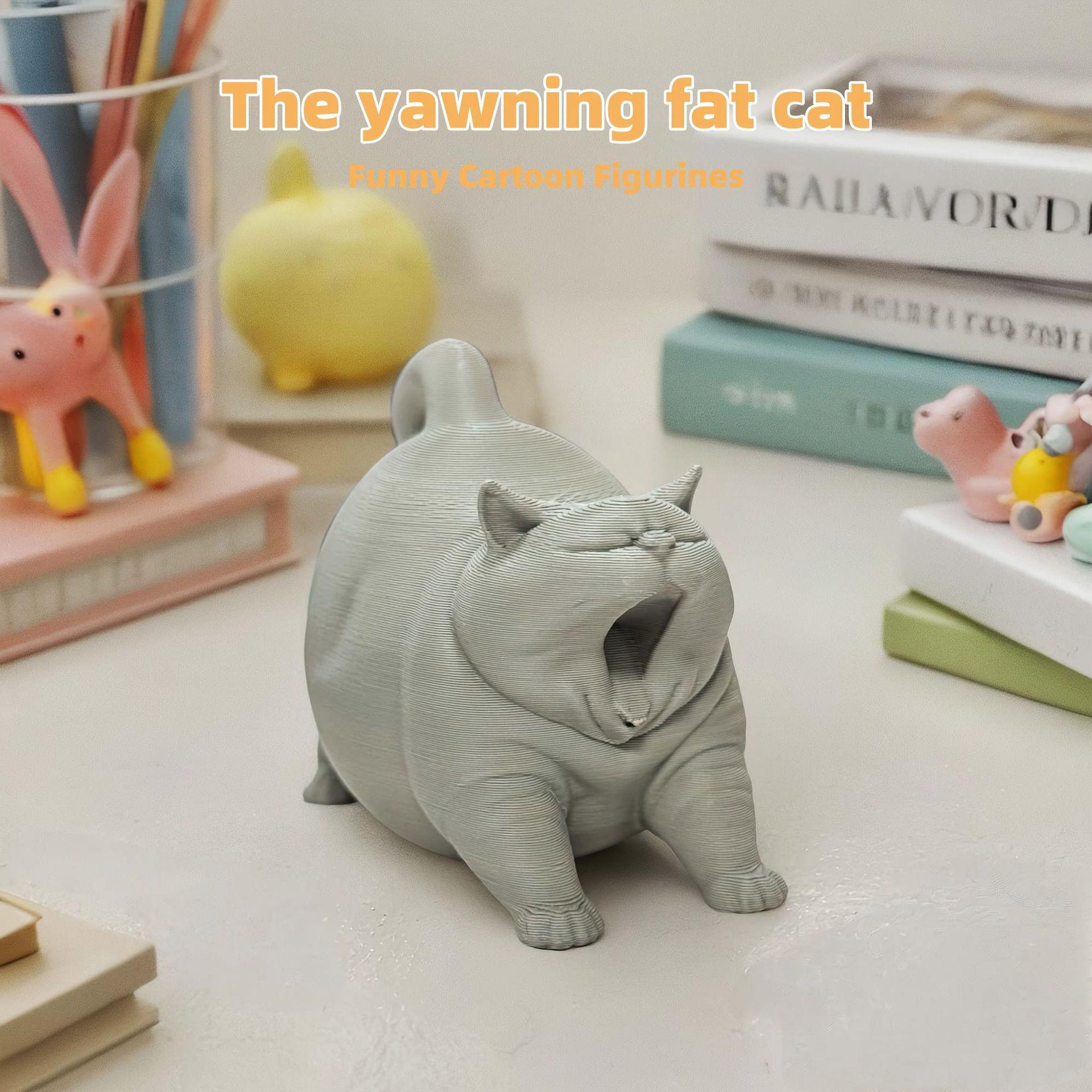 

3D Фигурка Зевающего Кота - Милое и Модное Украшение