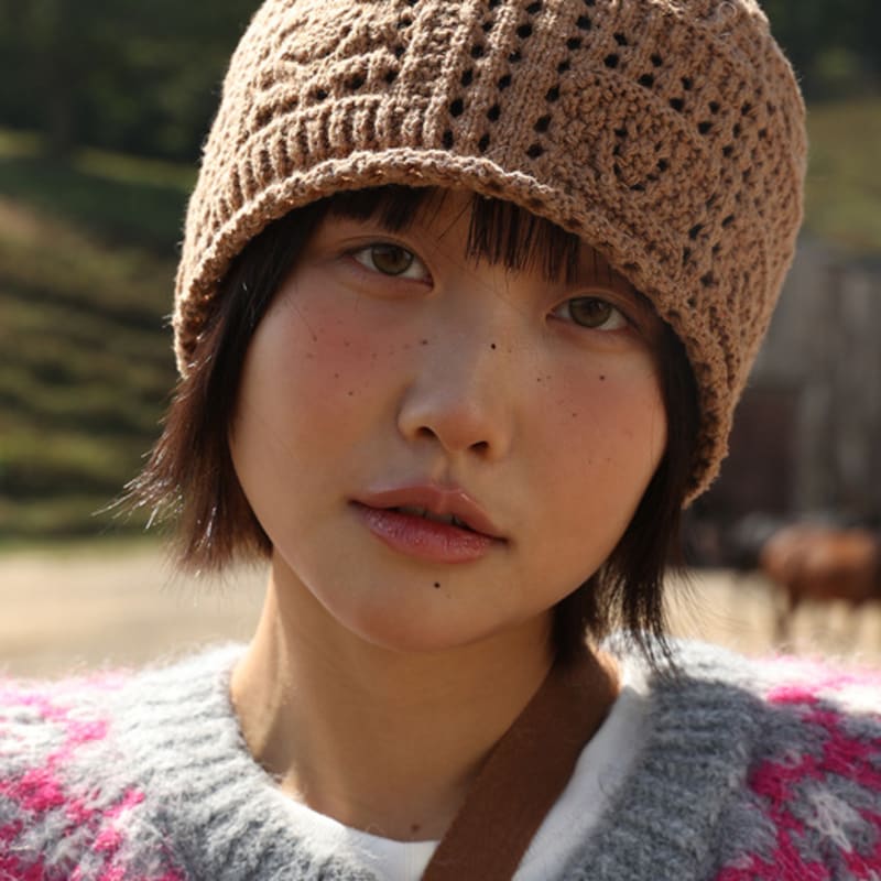 

Naked Surf Club Crochet Knit Beanie (Brown) Brown_Free