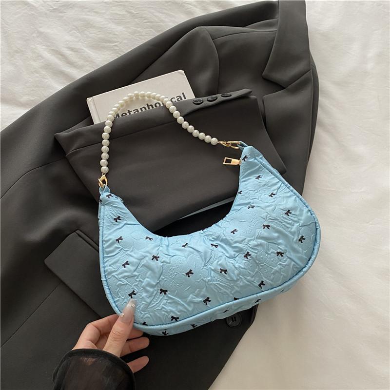 Borsa a Mano Unica con Fiocco Pieghettato Elegante Versatile Borsa a Spalla/Sottobraccio Per Donna