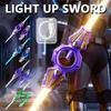 Double-Edged Lightsaber Sound Flash LED Light Type-C Charging Multi-color Fire Spin Sword Shine Cosplay Sword Toy Party Gifts