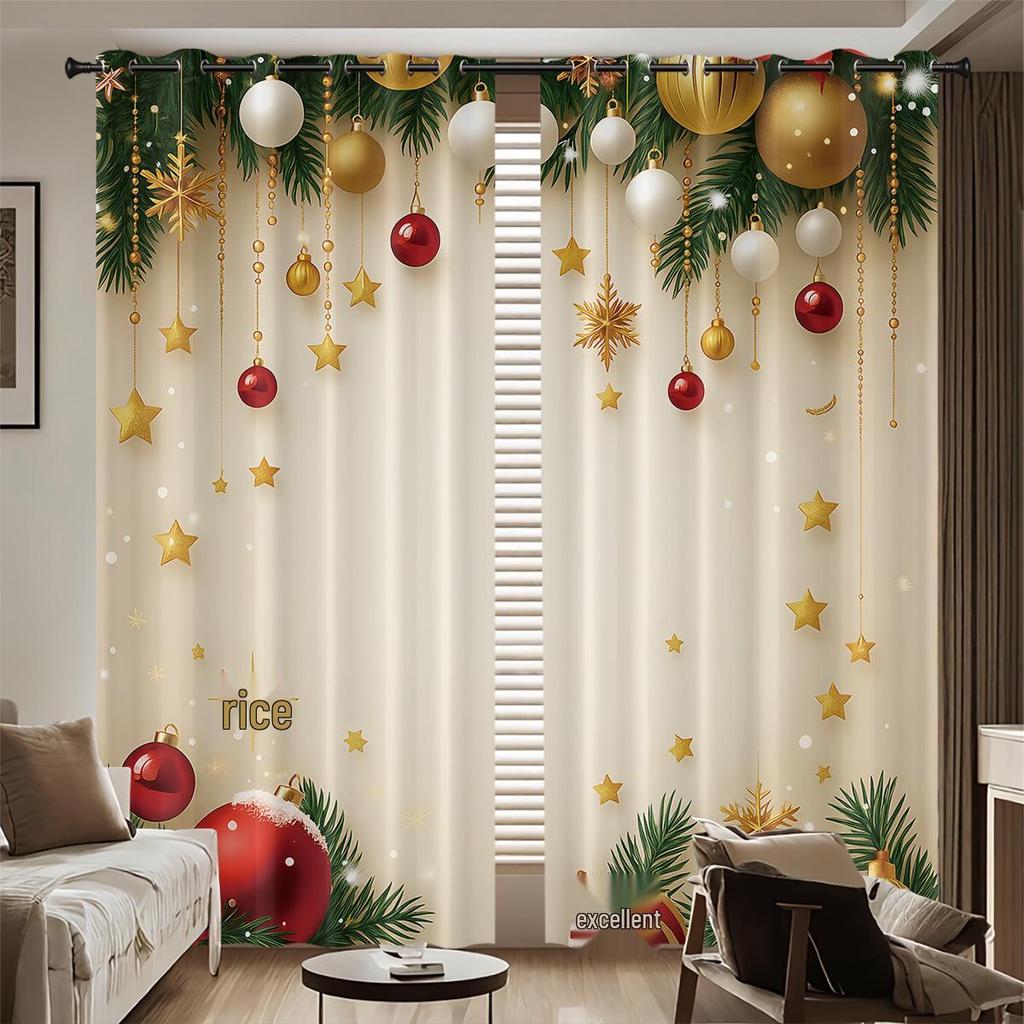 Custom Christmas Gnome Blackout Curtains: High Precision, Sun Protection, Thickened Polyester