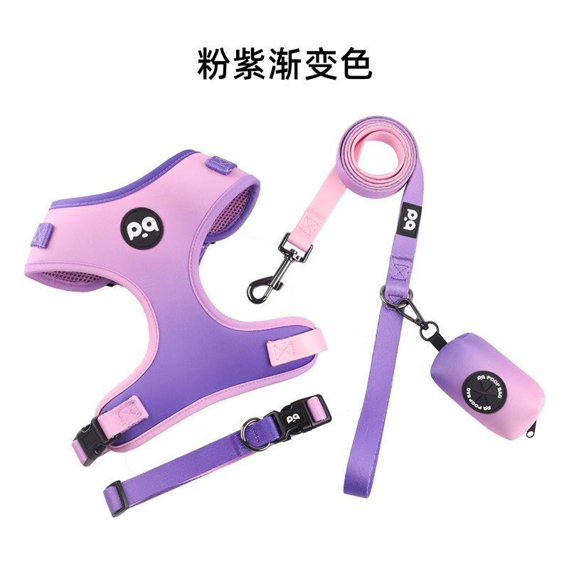 Pet dog leash, harness dog collar, chest strap set, pet supplies XS