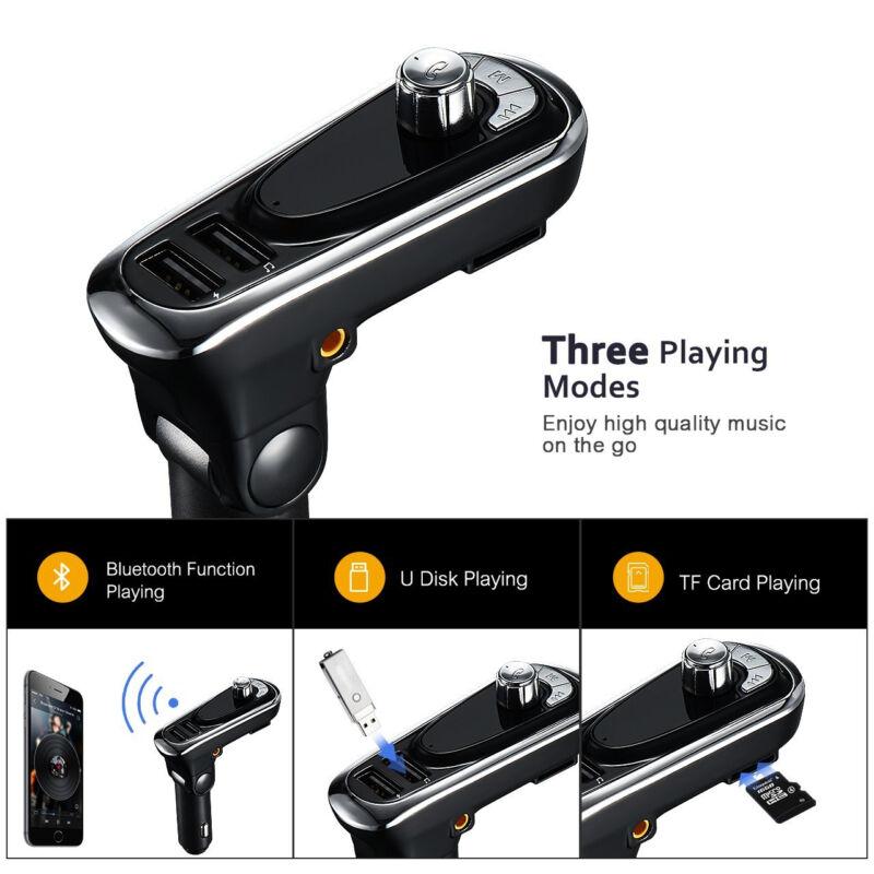 Bluetooth FM Transmitter Hands-free Car Kit With Dual USB Charger MP3 Player