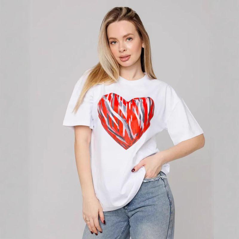 Western Style New Fashion Casual Loose Print Short sleeve Cotton T-shirt Top Printed Loose T-shirt