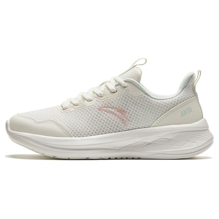 New Anta Running Collection Shock Absorbers Slip Resistant Low Top Running Shoes Women's White Pink 922425513-1