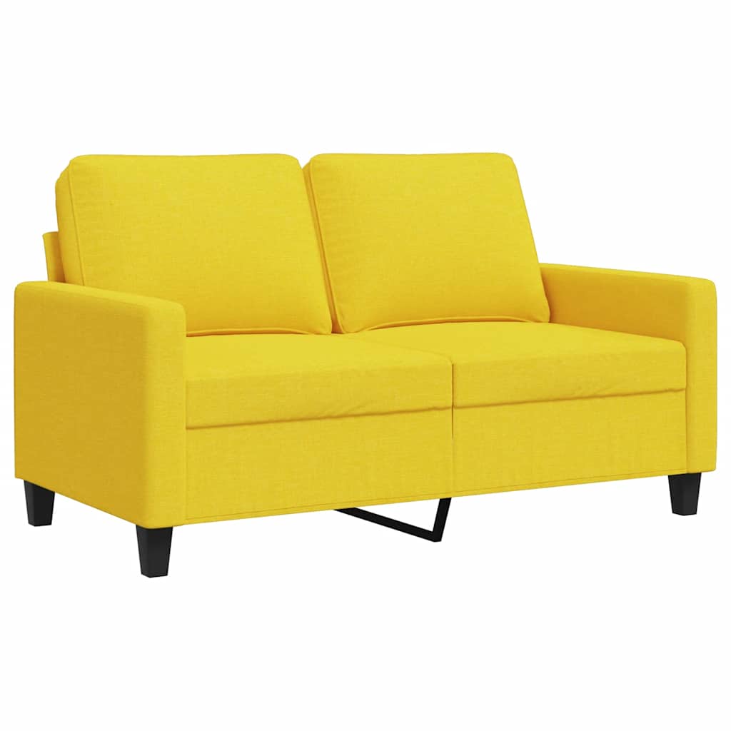 2 Seater Sofa Light Yellow 120 cm Fabric