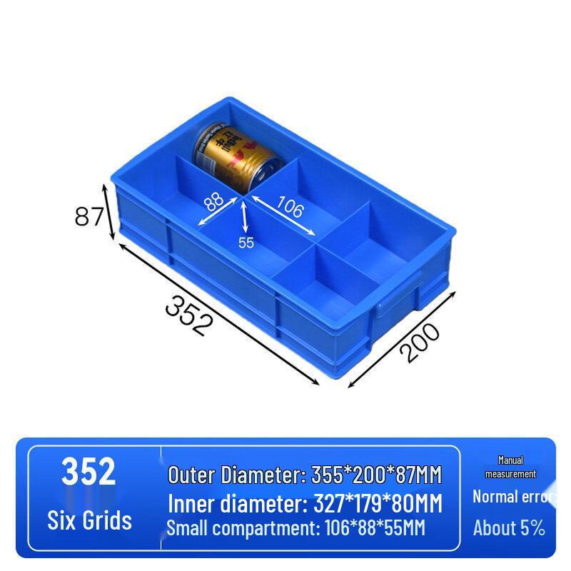 Multi-Compartment Rectangular Plastic Storage Box