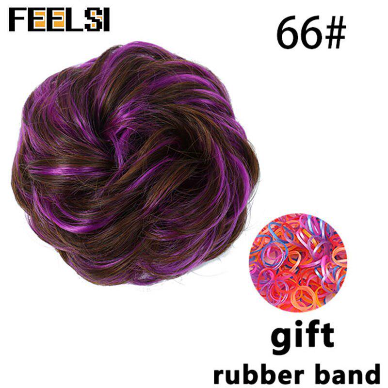 Chignon ondulat de damă cu bandă elastică de cauciuc Scrunchie sintetic pentru păr înfășurat Coc dezordonat posturi