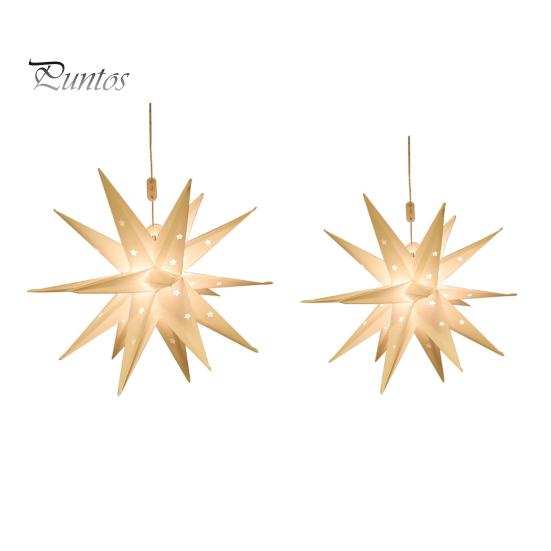 18-Pointed Star Christmas Lights Hanging Decorations Soft Glow IP44 Waterproof LED Lamp Outdoor/Indoor Christmas Star Decor