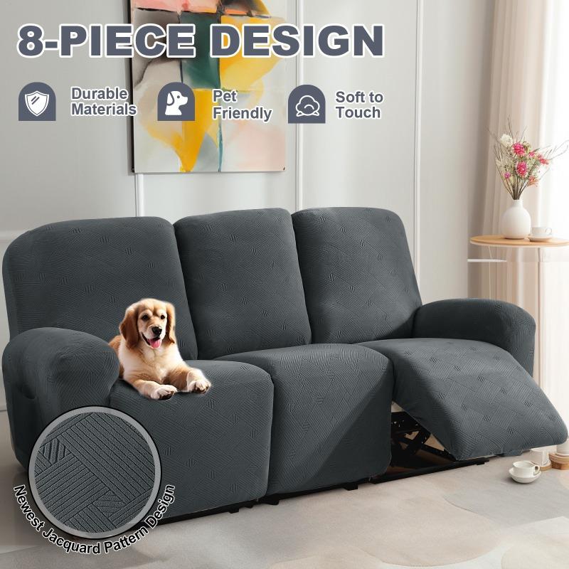 3 Seater Stretch Thicken Recliner Sofa Cover Relax Armchair Couch Slipcovers Non-slip Furniture Protector Living Room Decor