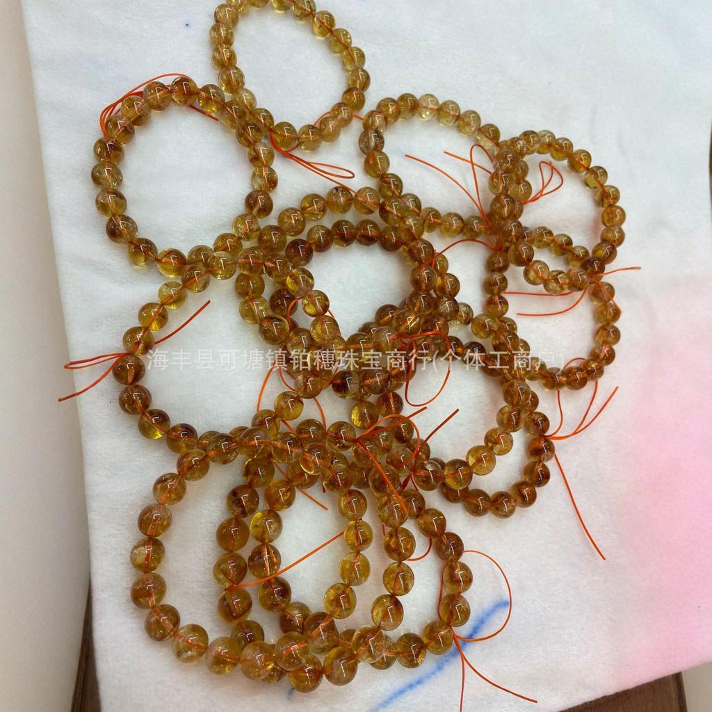 Deep Yellow Natural Citrine Crystal Bracelet - Fashion Jewelry for Men and Women
