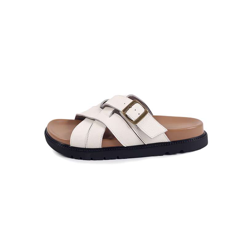 Krazing Pot Cow Suede Nubuck Summer Size 40 Outside Slippers Flat Platform Flip Flops Low Heels Women Peep Toe Sandals