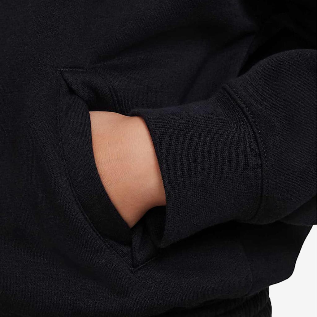 Nike SS23 Solid Color Stand Collar Zipper Pocket Sweatshirt Kids Sweatshirt Black DV3109-010