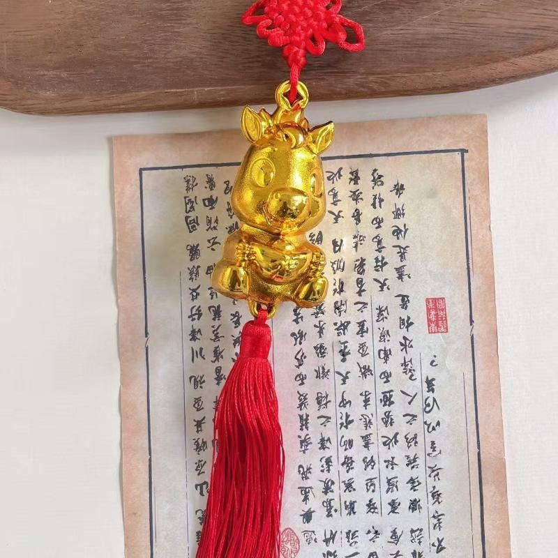 1 Pc Chinese Zodiac Horse Lucky Tassels Pendant Car Hanging Ornament Spring Festival Home Decorations Accessories New Year Gifts