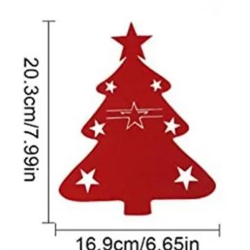 

Charming Christmas Tree Cutlery Holder with Festive Felt Utensil Pouch for Holiday Dinner Parties Fork Spoon Bag Decoration 16.9x20.3cm