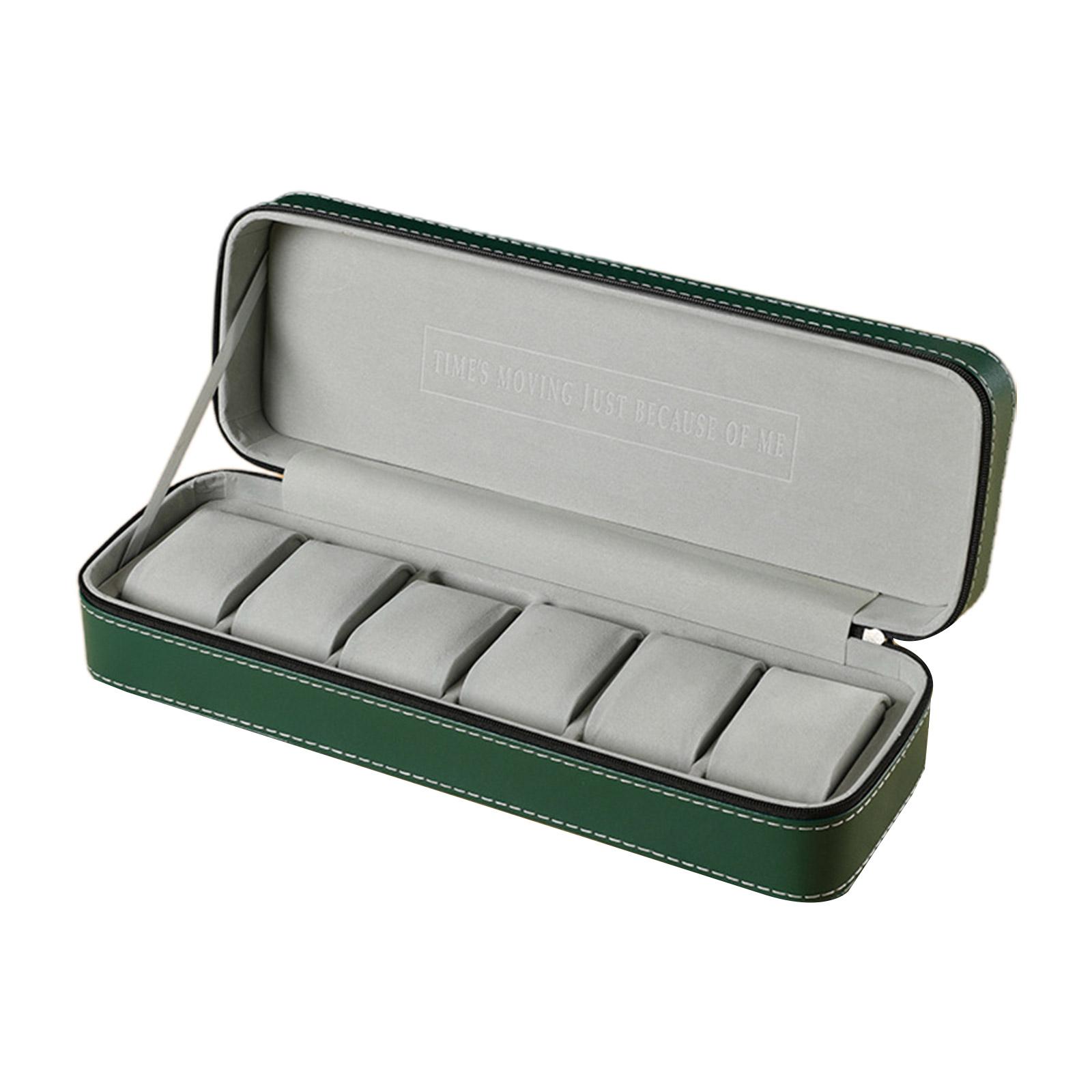 PU Leather Zipper Bag Watch Jewelry Collection Storage Box Watch Gift Organizer Jewelry Display Box for Men and Women
