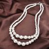 Women's Cheongsam Dress with Necklace, Double-layer Artificial Imitation Pearl Double-layer Pearl Necklace Accessories
