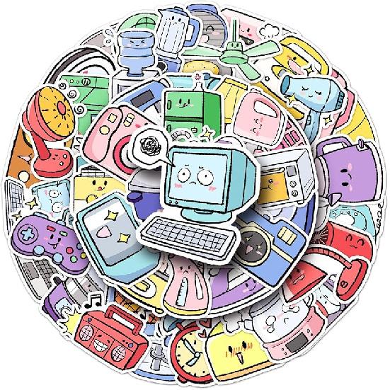 Daily Kitchen Stickers,50pcs Baking Stickers,Kitchen Sticker, Pot Sticker,for Water Bottle,Waterproof Vinyl for Laptop Computer Phone Bumper