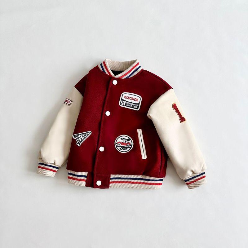 

Детский бейсбольный костюм для мужчин и девочек, а также хлопковая куртка для маленьких, средних и больших детей на осень и зиму, хлопковая одежда для малышей, зимняя одежда 160cm красный