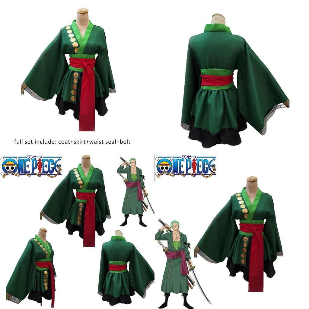 One Piece Roronoa Zoro Cosplay Costume In Bright Colors For Ladies At Halloween