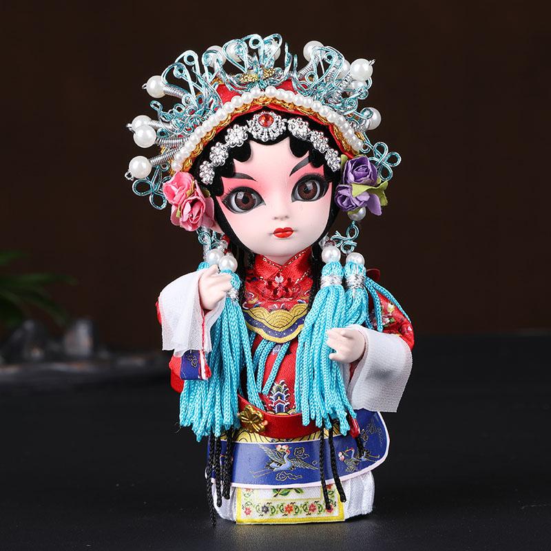 Chinese Opera Character Decoration Silk Doll Peking Opera Mask Doll Chinese Handmade Decorative Gifts Shop decoration Doll