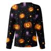 Women's Casual Fashion Long Sleeve Standing Collar Single Breasted Halloween Printed Workwear Jacket Tops