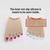 Cotton Half-Toe Five-Finger Women's Invisible Thin High-Heeled Shoes with Front Opening Socks and Non-Slip Insoles
