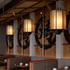 New Chinese style dining booth single head chandelier Zen retro restaurant restaurant homestay lighting with spotlight