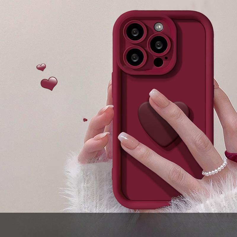 Applicable To Apple 15promax Mobile Phone Case IPhone 13/14 Red Love Doll 11/12 Frosted Silicone XS Soft