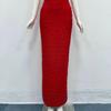 Elegante Vestido de Noite Bandage Quadrado com Alças Finas e Contas