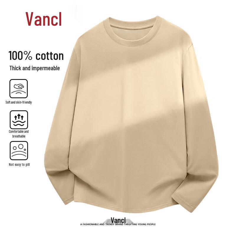 VANCL Men's Pure Cotton Long-Sleeve Round Neck T-Shirt