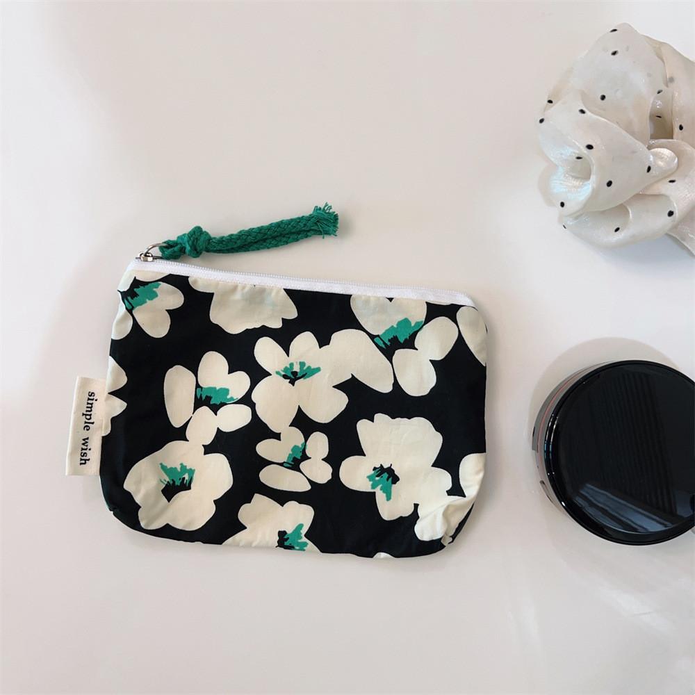 Mini Cotton Floral Organizer Bags for Women Bag Small Fabric Cosmetic Make Up Bag Little Purse Coin Pouch Children Cosmetic Case