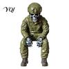 Horror Home Ornaments Halloween Skeleton Ornament, Policeman/Military Resin Gothic Skull Figurine, Dark Style Sitting Pose Sculpture for Bookshelf