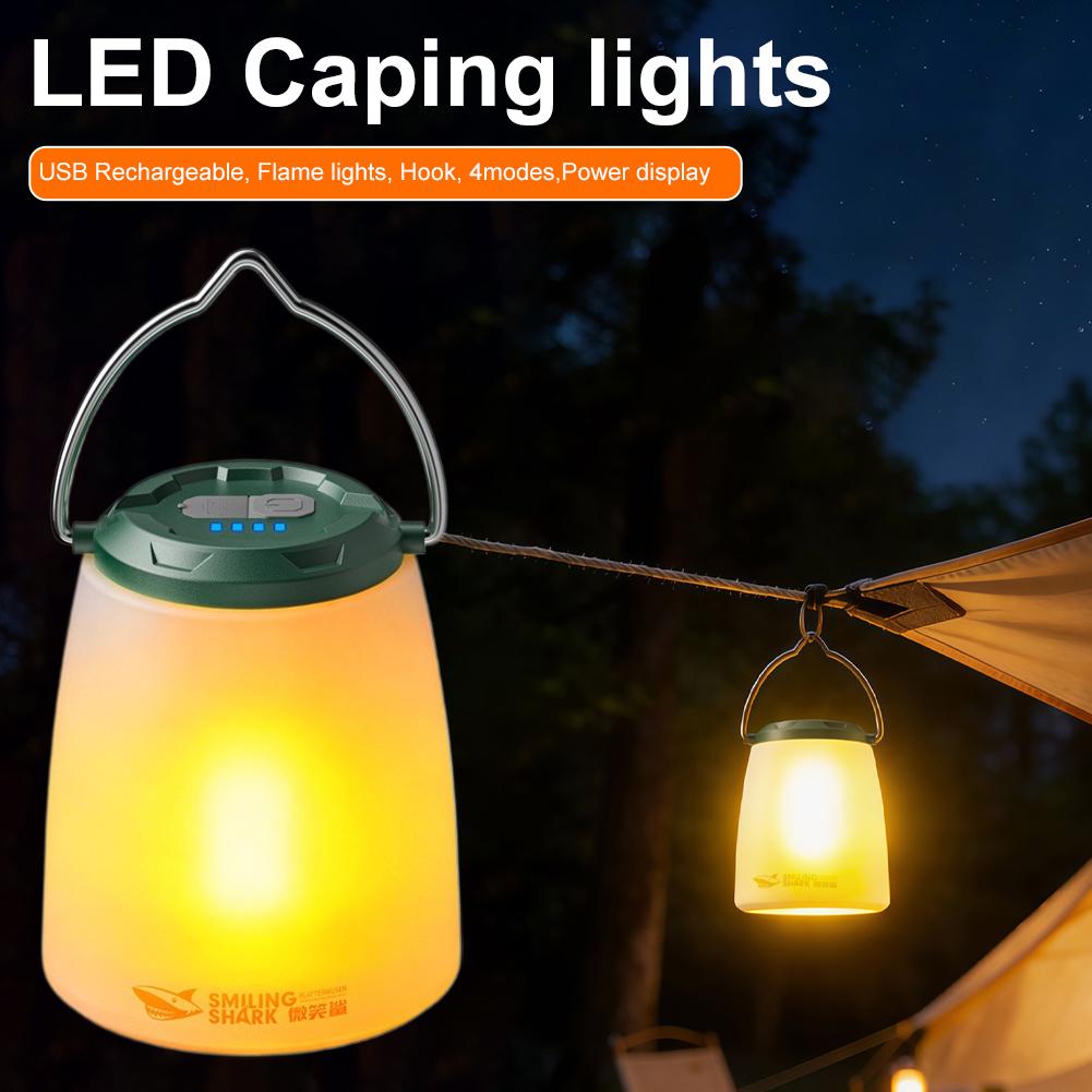 LED Camping Lights USB Rechargeable Outdoor Tents Hanging Lantern Emergency Lamp Waterproof Night Light Long-lasting Battery