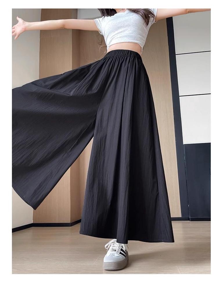 Yamamoto Women's High Waist Ice Silk A-line Skirt Pants - Summer 2026 Collection, Plus Size, Wide Leg, Slimming Fit