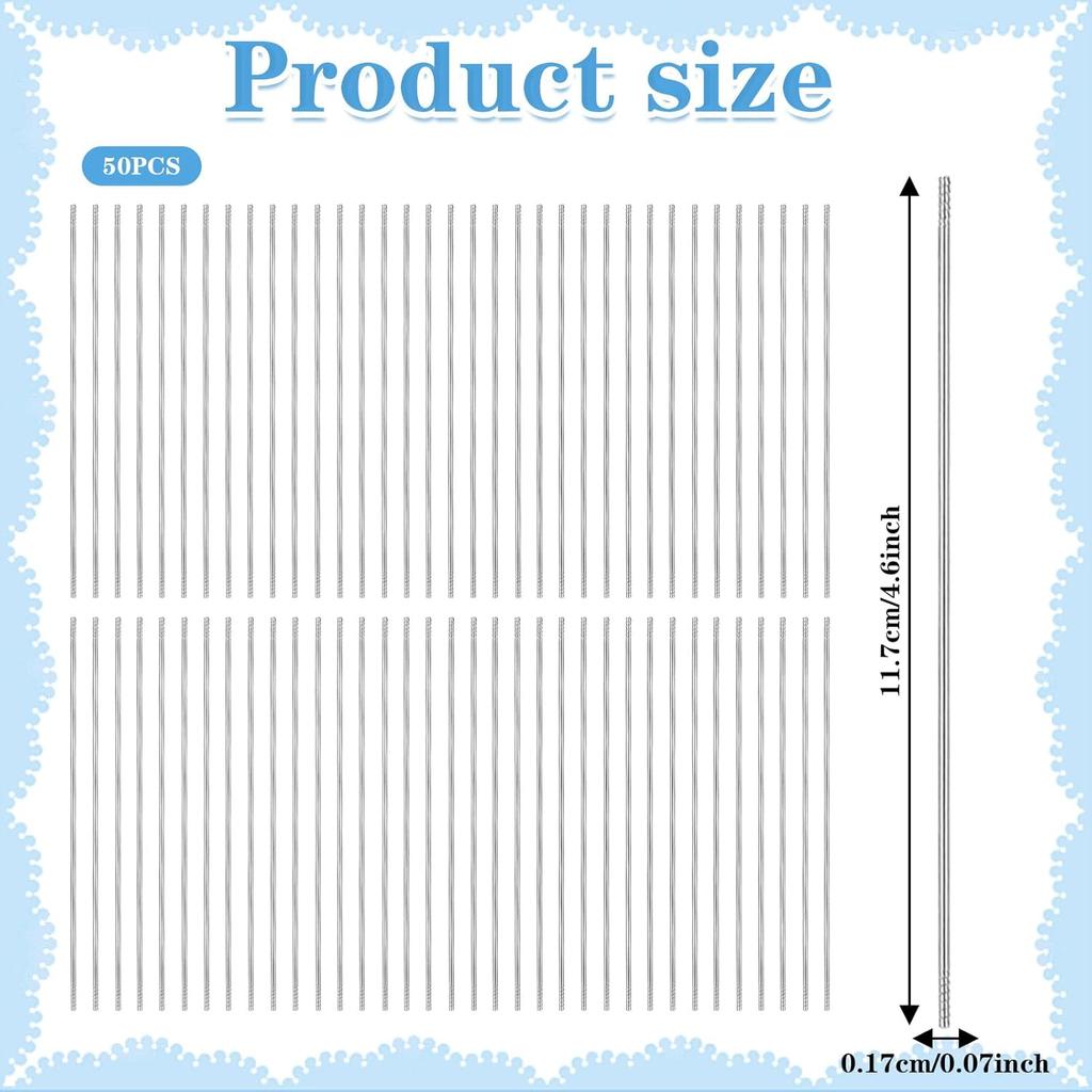 50PCS Pen Extenders for Beadable Pens, 4.6 Inch Stainless Steel Blank Bars for Beadable Pens Beaded Pen Extender Rods Beadpen Bar Extender Beaded