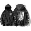 Attack on Titan Manga Mikina Harajuku Mikina Pánská Dámská Dlouhý Rukáv Streetwear Oblečení Vintage Praná Bavlna Mikina s Kapucí