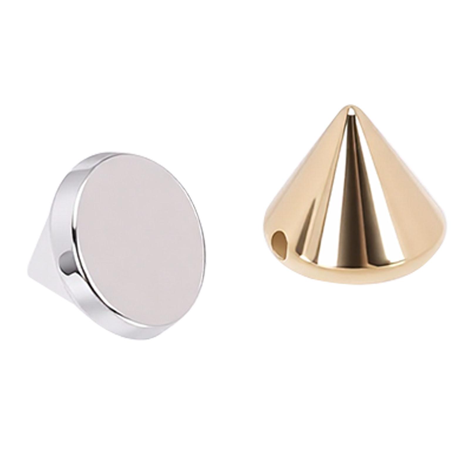 100 шт. Конические заклепки Шипы-гвозди конической формы с плоской задней стороной для украшения одежды и поделок 50 золотых 50 серебряных 10x8 мм