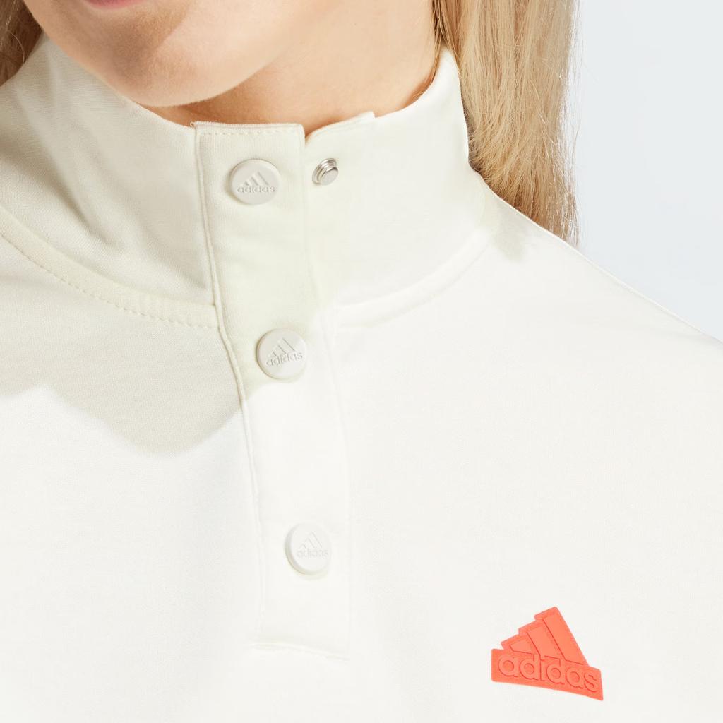 Adidas Half-Zip Sports Casual Long Sleeve Sweatshirt Women Sweatshirt Han-Jade-White IT4826