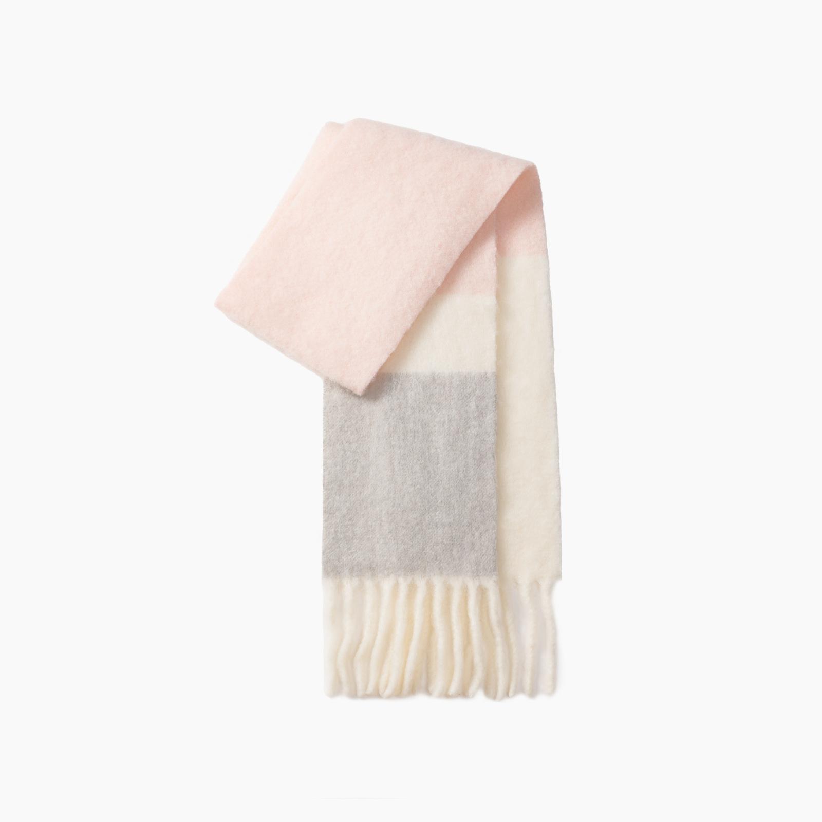 

Осенне-зимний новый женский узкий шарф из 100% шерсти, контрастного цвета, теплый, удлиненный, утолщенный, универсальный, с кисточками на шее 210*22CM