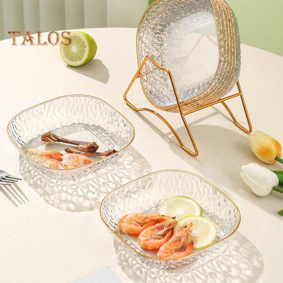 Spit Bone Dish Multi-function Thickened Base Light Luxury Style Translucent Storage Plate Home Supplies