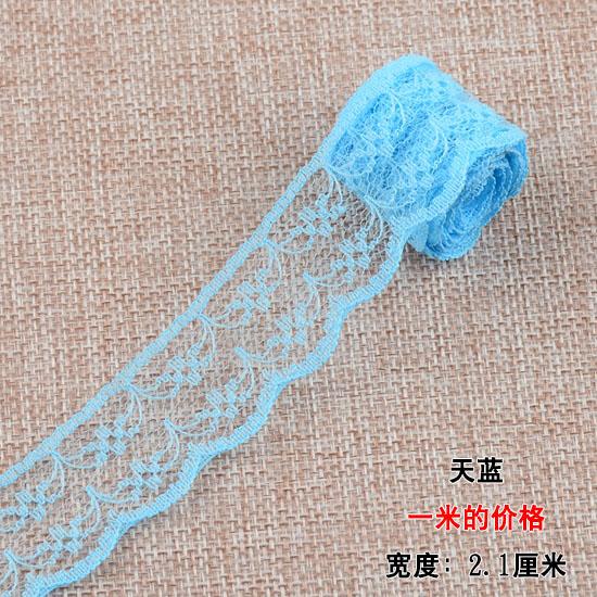 21mm woven cotton lace unilateral Handicrafts Embroidered Net trim DIY sewing curtain craft decoration   cotton trim lace ribbon