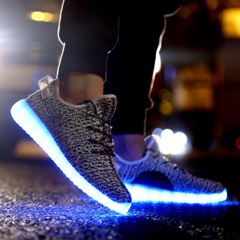 USB Coconut Luminous Shoes Led Light Shoes Fashion Men's and Women's Sports Shoes, Factory Coconut Shoes