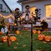 Rotating Rock Trio Skeleton Wind Spinner Wind-Powered Musical Skull Garden Stake  Courtyard