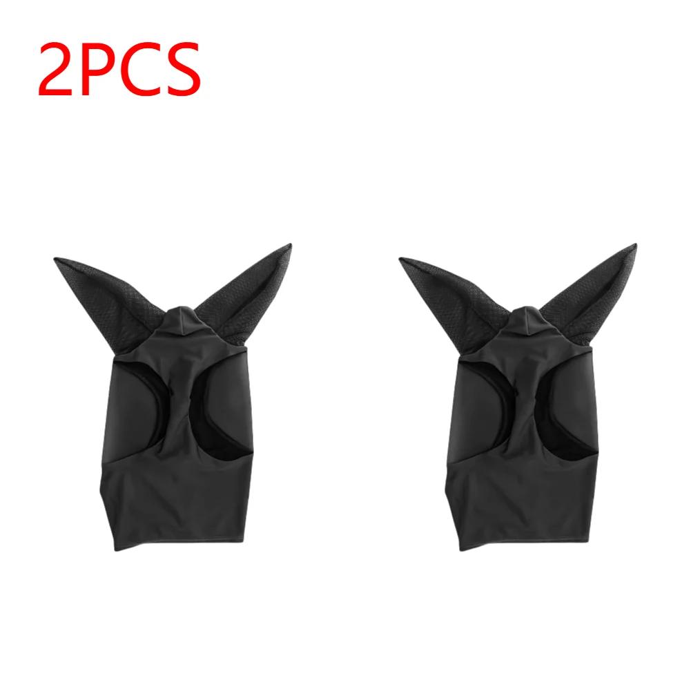 Anti Fly Stretchy Knitted Mesh Mask Ear Protection Meshed Horse Ear Cover Fly Mask Bonnet Net Horse Riding Equestrian Equipment