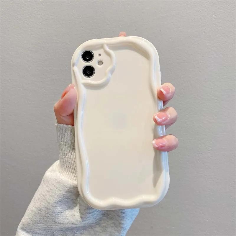 Luxury Make Up Mirror Phone Case for Huawei Honor 90 Lite 5G P30 Mate 30 40 Pro P40 Nova 9 10 SE 11 5T 7 Cream Wavy Edge Cover