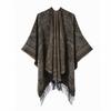 Womens Oversized Knit Shawl Wrap Scarf Ethnic Warm Fleece-Like Cape Travel Winter
