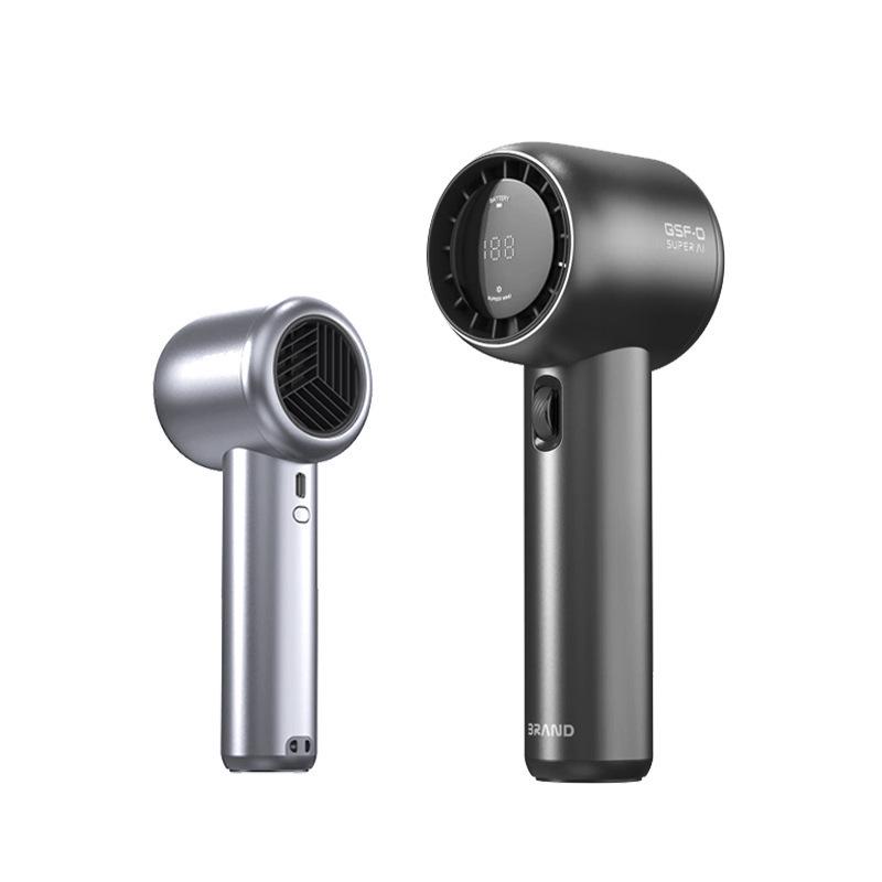 High-Speed Turbo Handheld Fan with Digital Display, USB Fast Charging, Long Battery Life, and Strong Wind Power