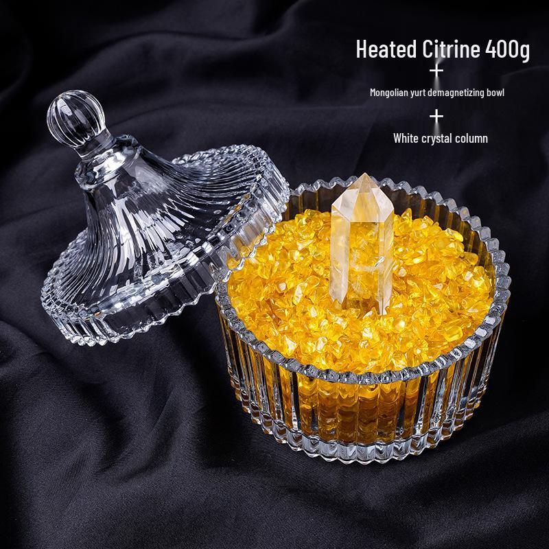 Natural White Crystal Stone Purification Bowl for Jewelry Storage